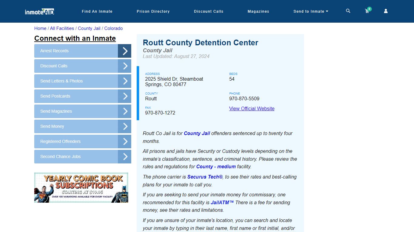 Routt County Detention Center - Inmate Locator